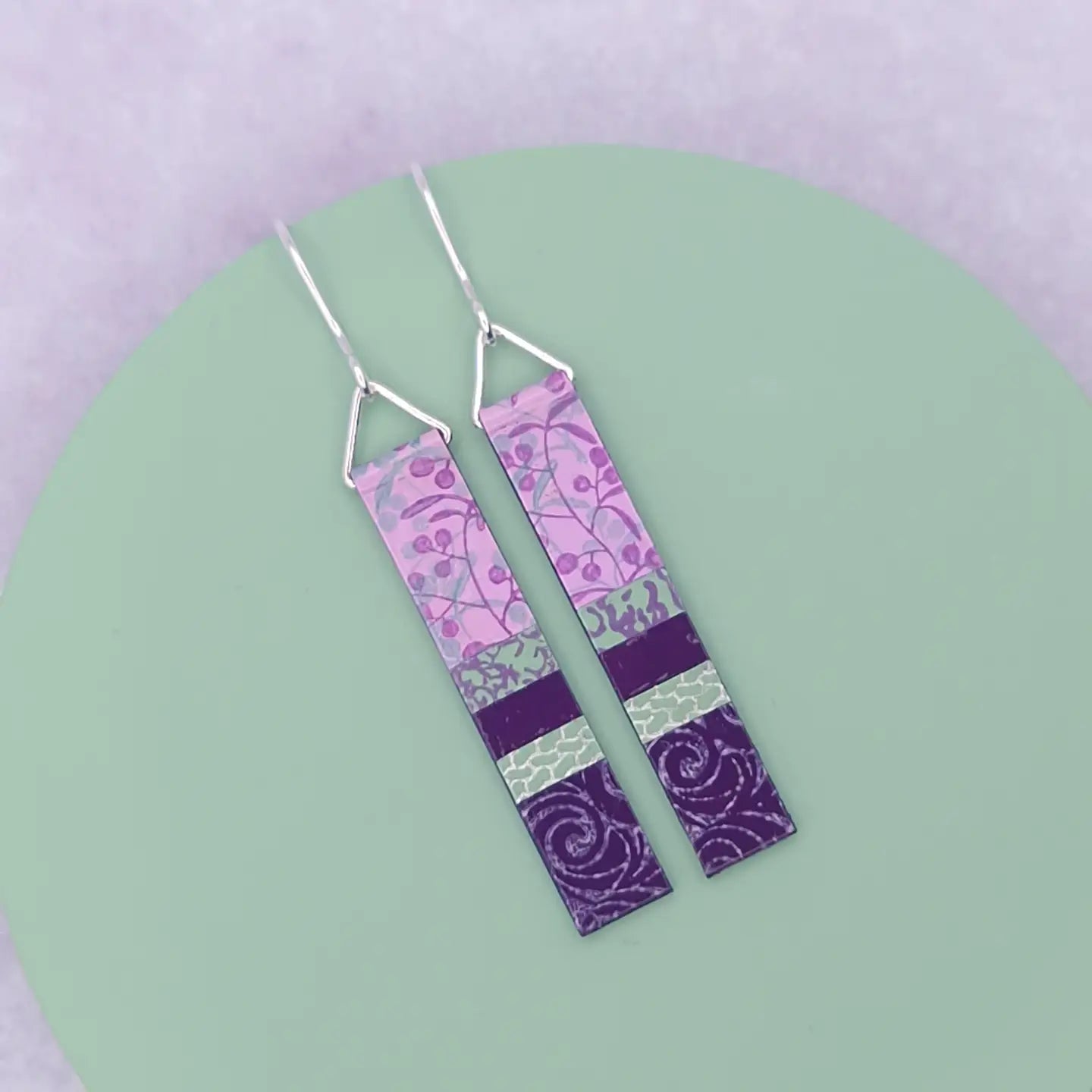 Long Slim Earrings - Purple Haze