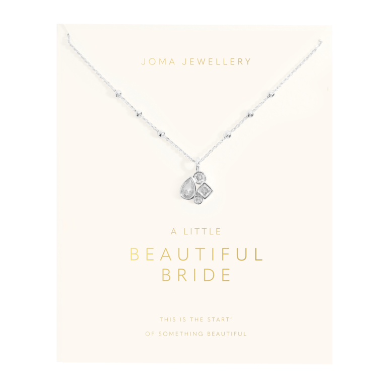 Bridal A Little 'Beautiful Bride' Necklace In Silver Plating