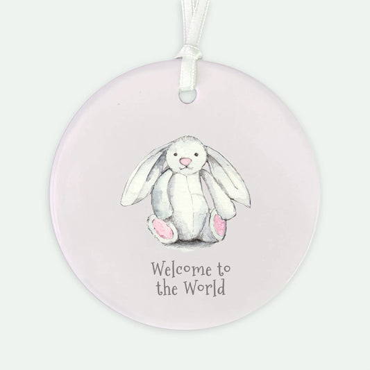 Hanging Ceramic Decoration - Baby Girl Bunny