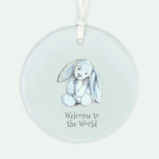 Hanging Ceramic Decoration - Baby Boy Bunny