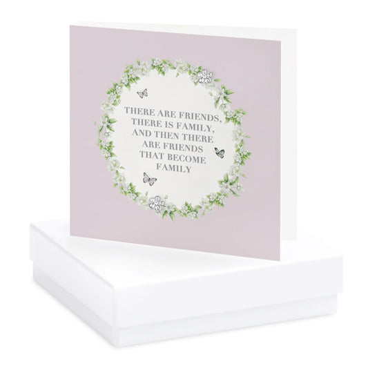 Vintage Sentiments Boxed Silver Earring Card Friends