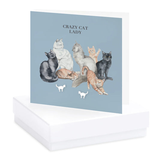 Boxed Earring Card Cat Lady