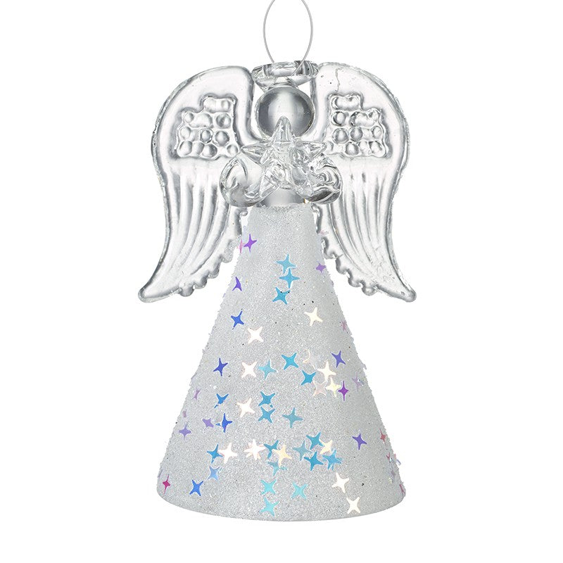 Glass Angel With Stars On Skirt