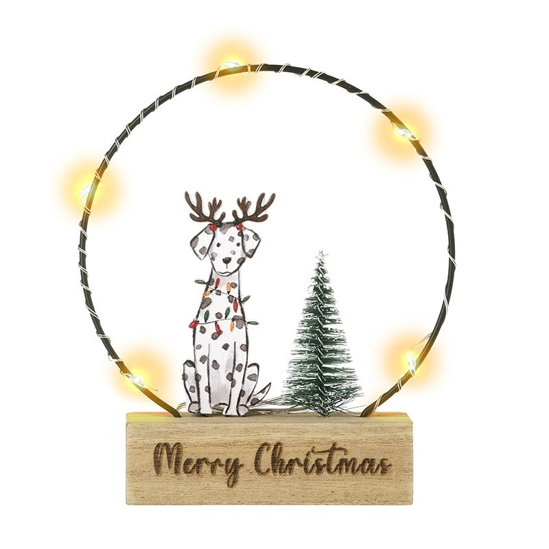 Light Up Circle With Dog Dec