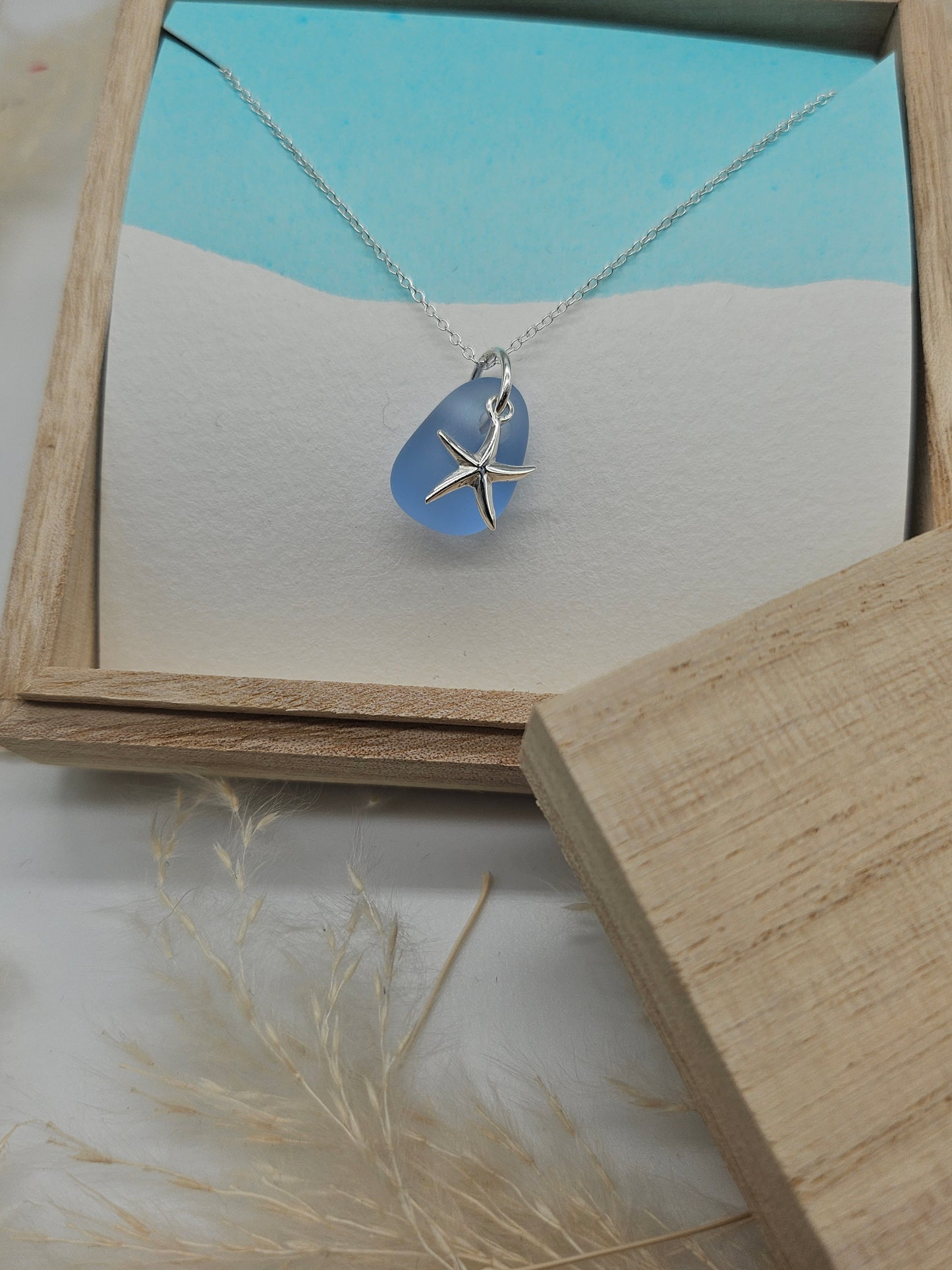 Sea Star & Lilac Sea Glass Necklace