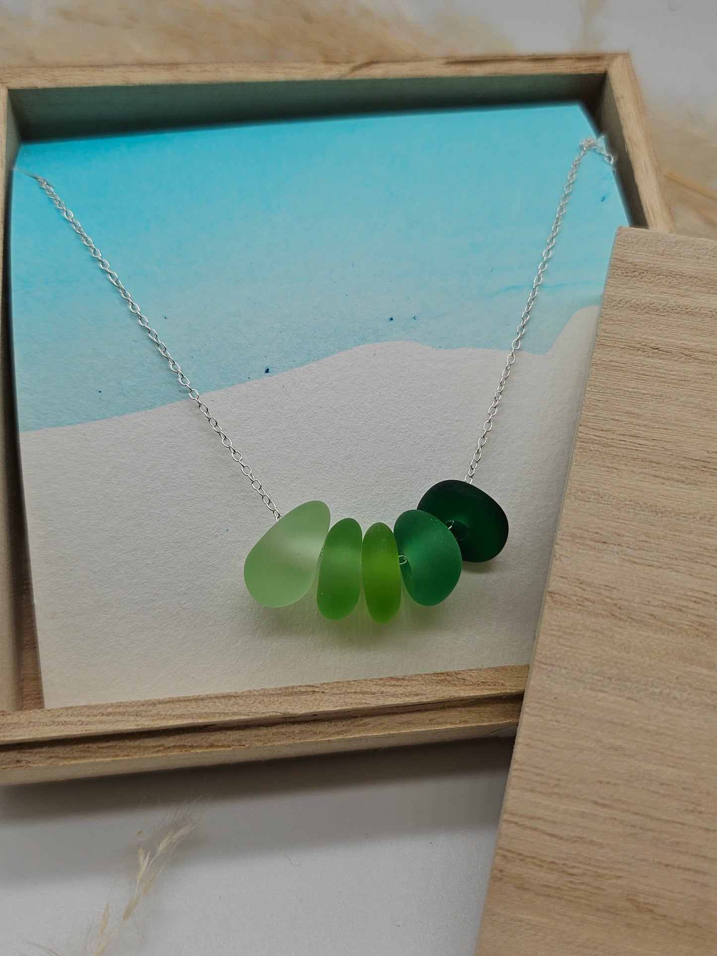 5 Bead Seaglass Necklace