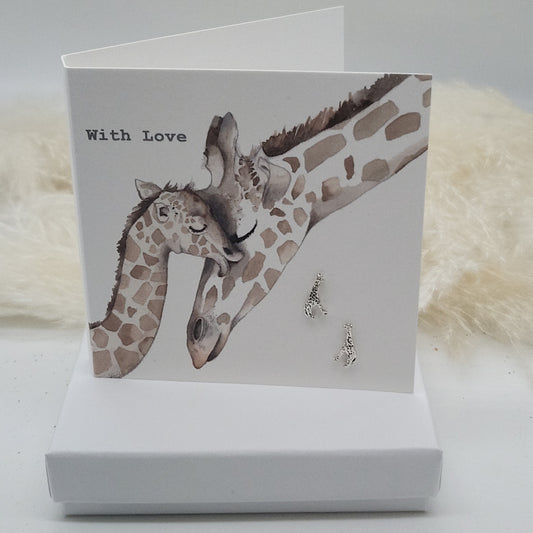 Boxed Earring Card - Giraffe