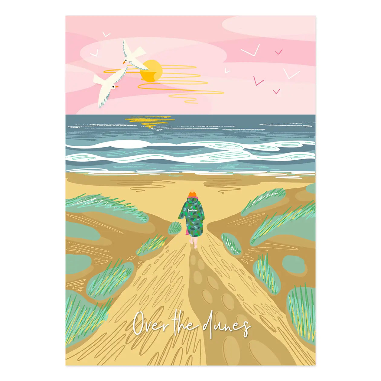 Sea Swimming Print Coastal Print Seaside Print Dunes