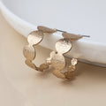 Golden Dappled Disc Hoop Earrings