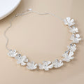 Silver plated floral bloom necklace