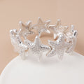 Silver plated starfish stretch bracelet