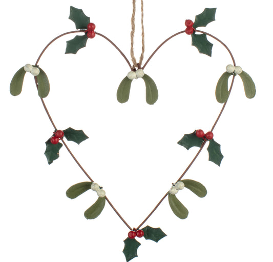 Holly & Mistletoe Heart