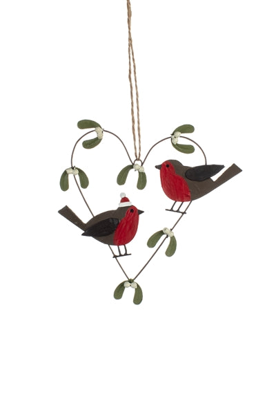 Robin & Mistletoe Heart