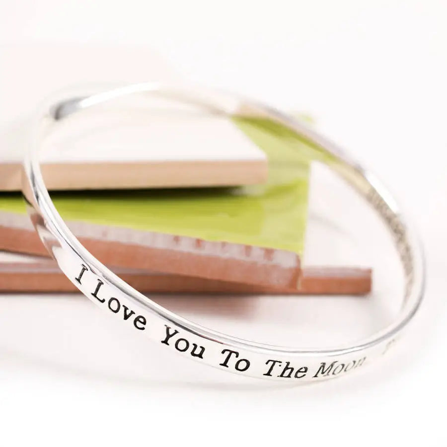 Love You To the Moon Stars and Beyond Message Bangle