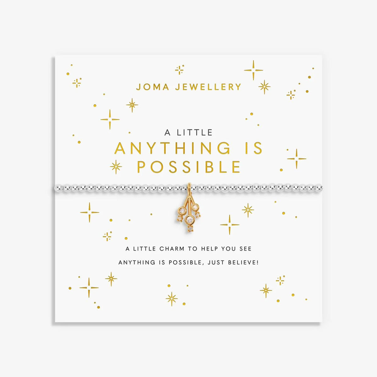 A Little 'Anything Is Possible' Bracelet In Silver and Gold Plating