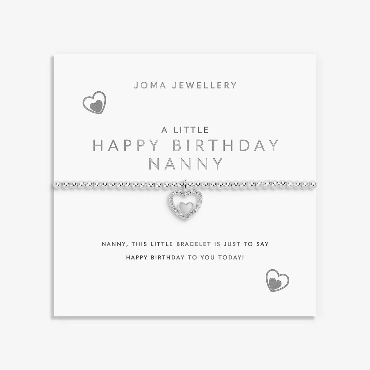 A Little 'Happy Birthday Nanny' Bracelet In Silver Plating