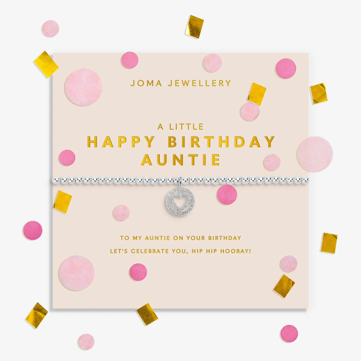 Confetti A Little 'Happy Birthday Auntie' Bracelet In Silver Plating