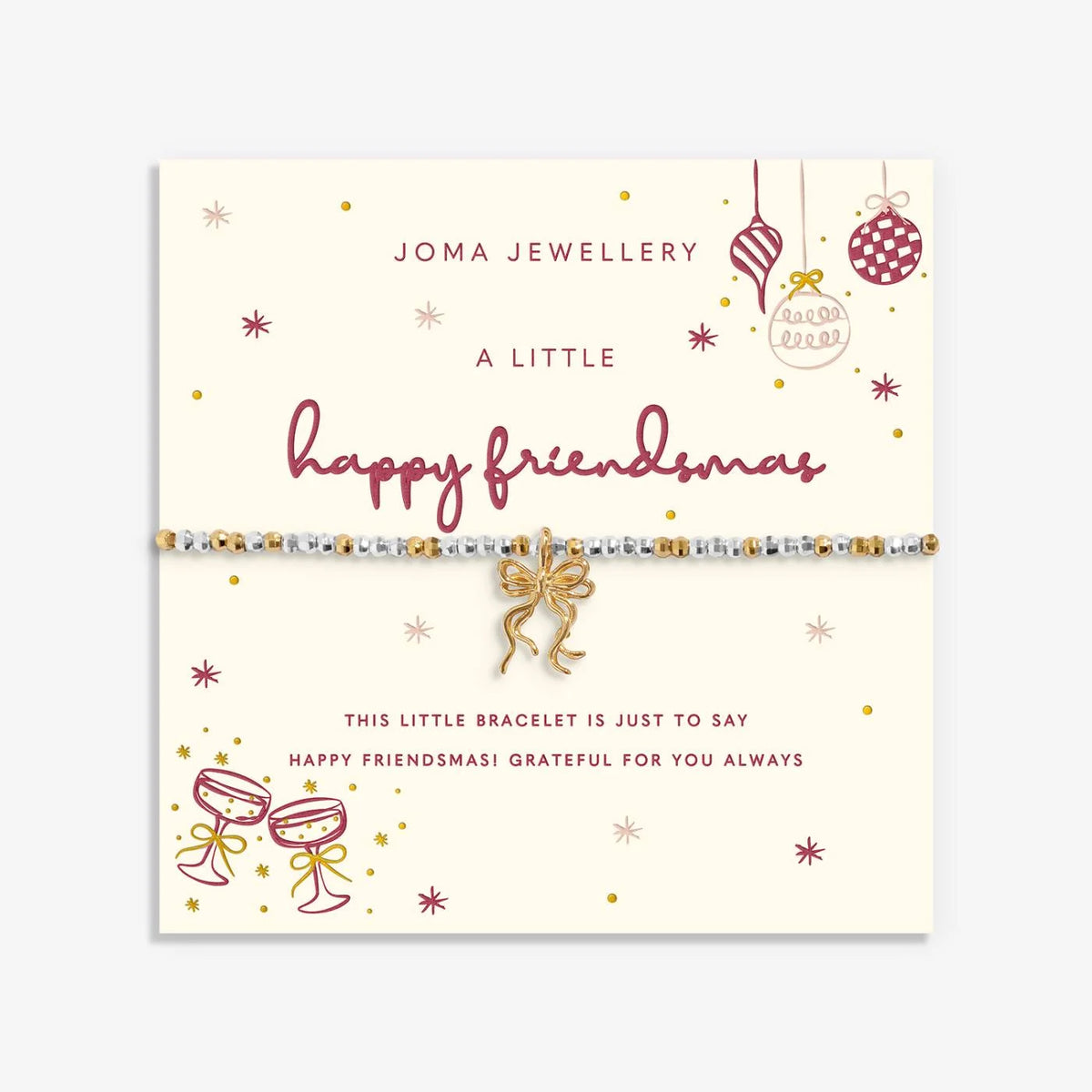 Christmas Little Stories 'Happy Friendmas' Bracelet In Silver and Gold Plating