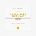 A Little Charmed Moments 'Happy 50th Birthday' Bracelet In Silver, Gold, and Rose Gold Plating