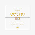 A Little Charmed Moments 'Happy 70th Birthday' Bracelet In Silver, Gold, and Rose Gold Plating