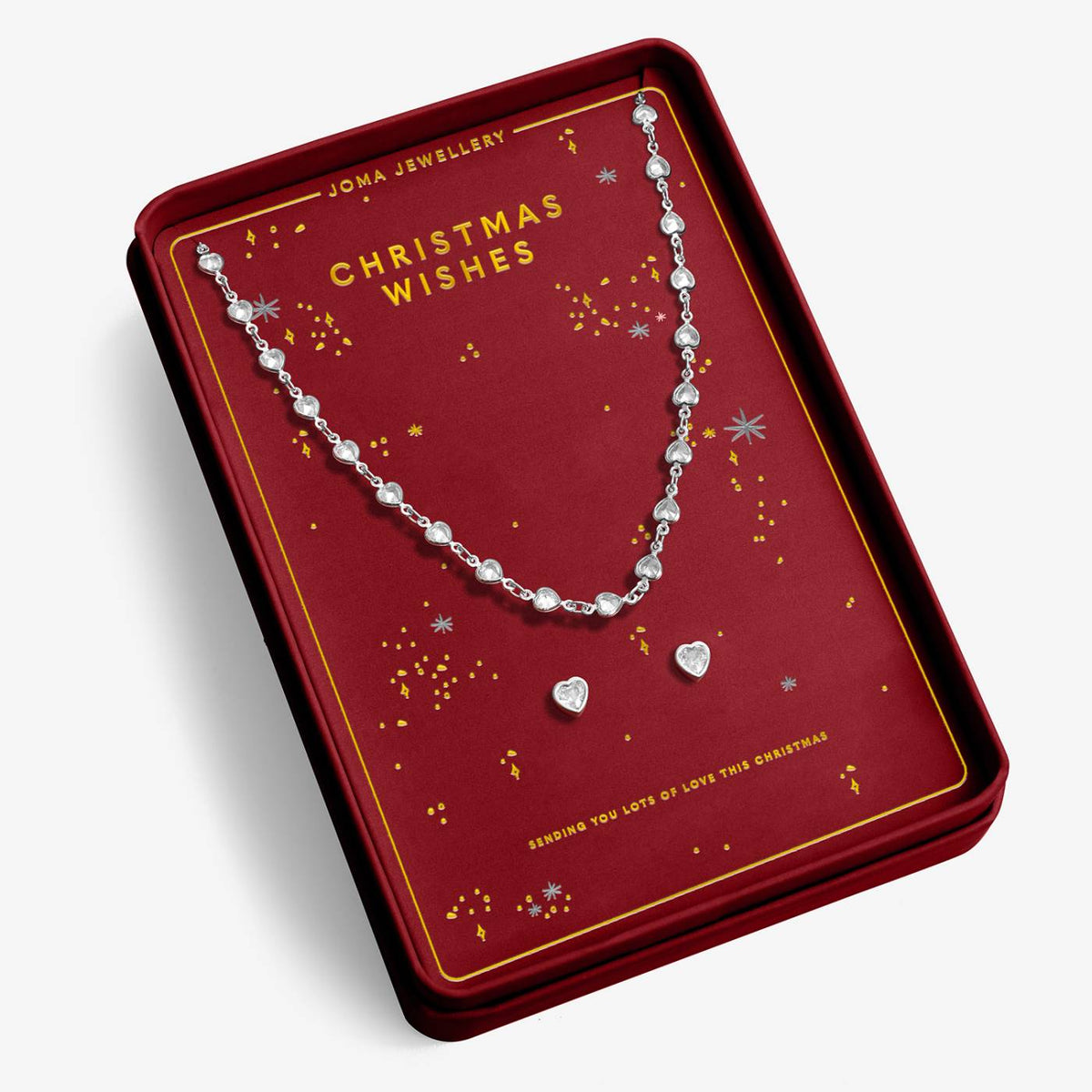 With Love 'Christmas Wishes' Necklace and Earrings Set In Silver Plating