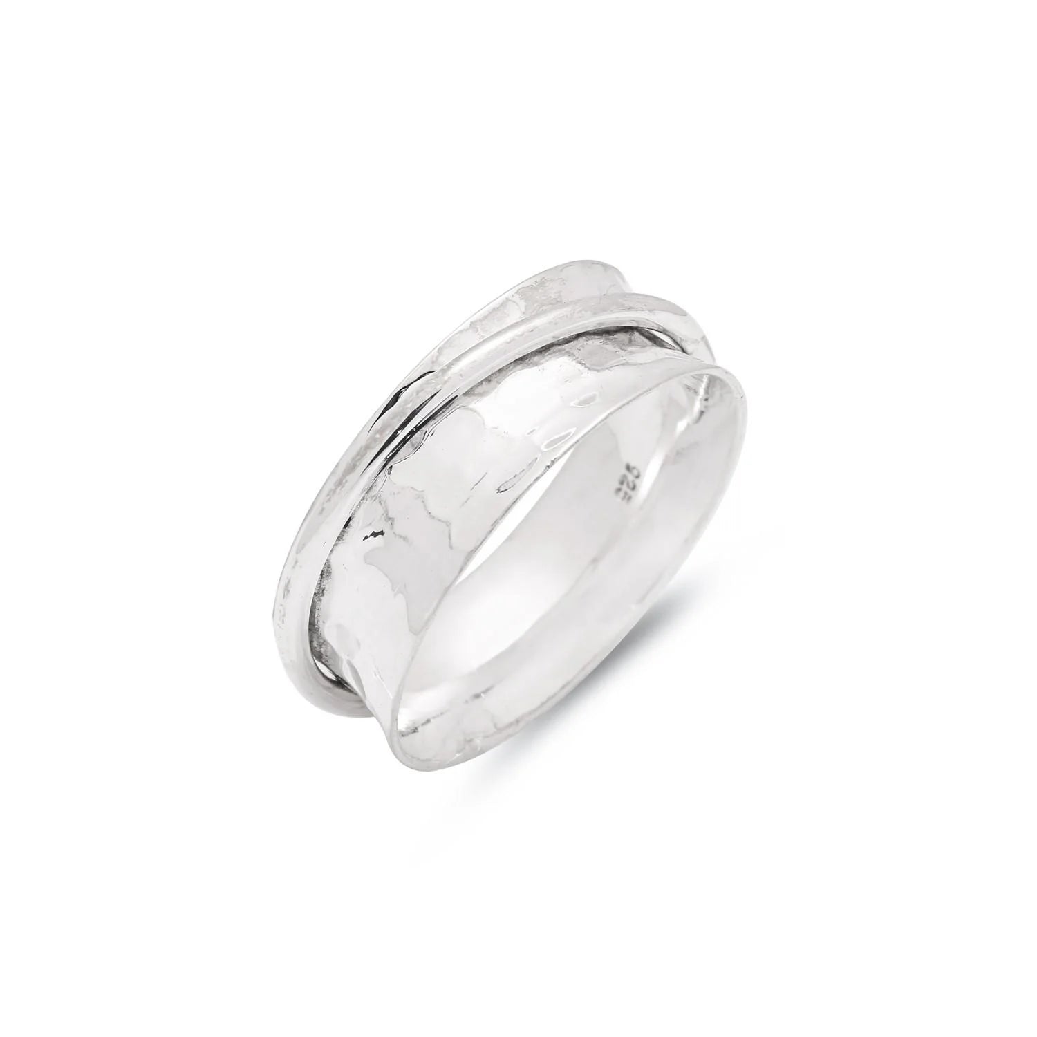 Narrow Banded Wide Spinning Ring UK Size R