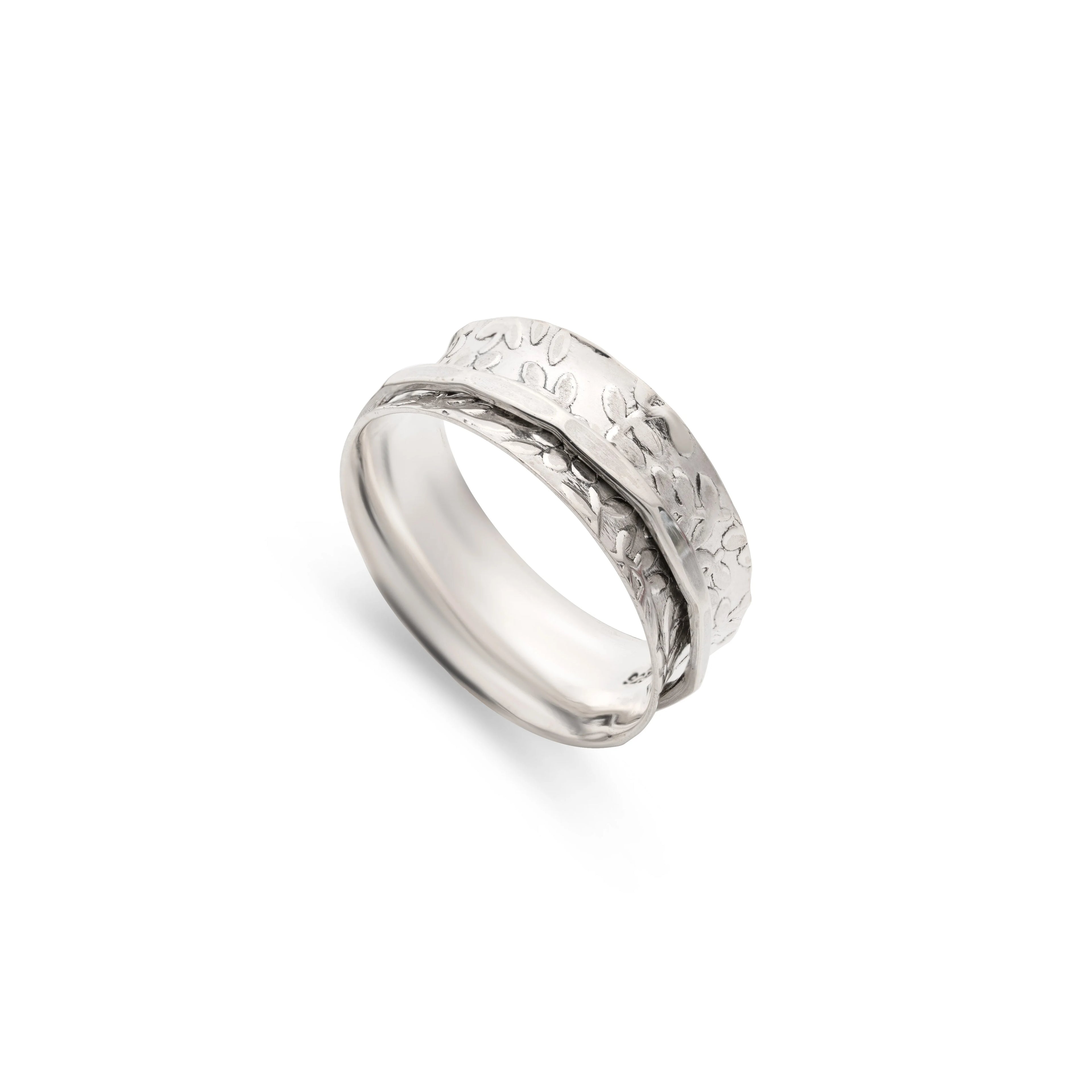 Floral Single Spinner Ring Size UK T