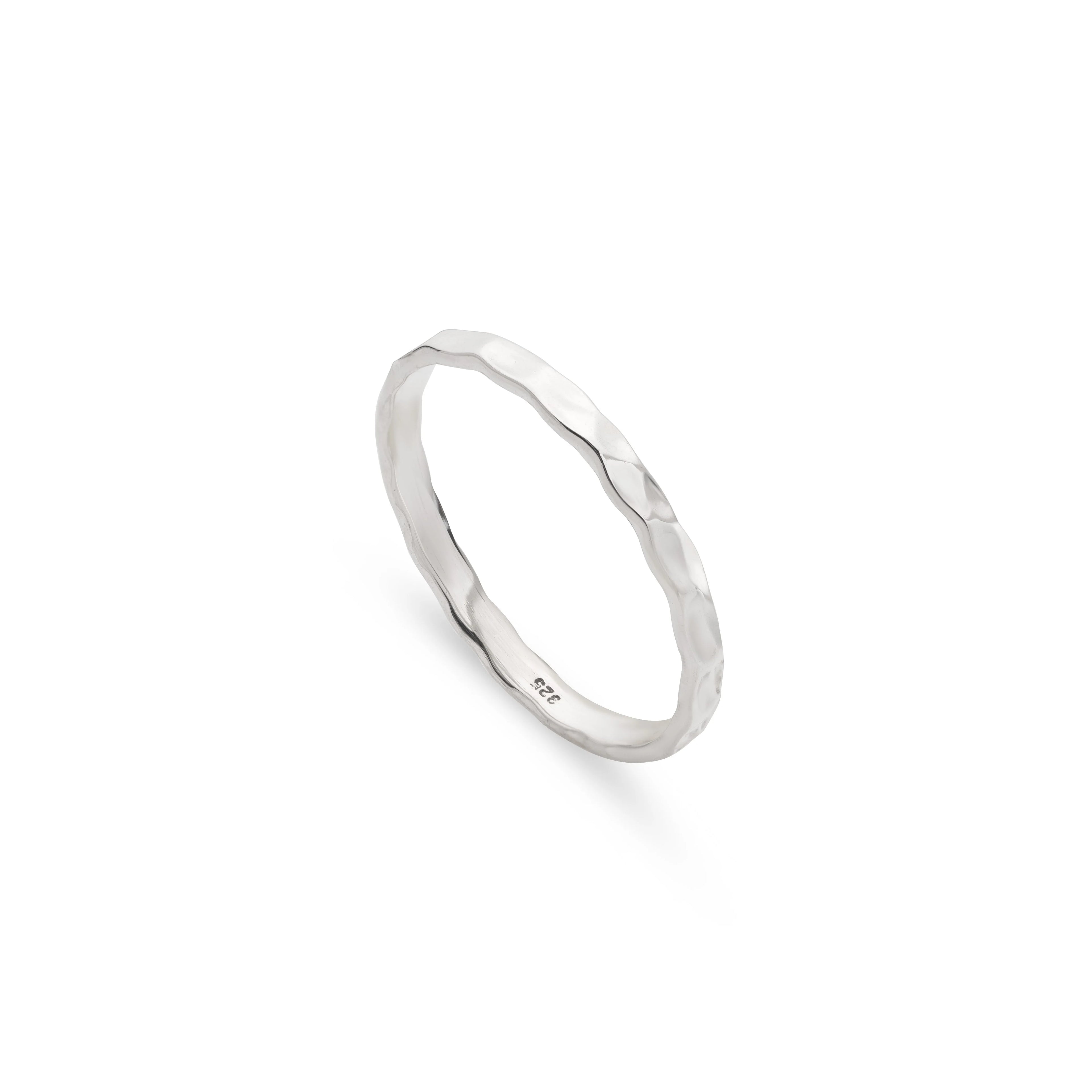Narrow Hammered Stacker Ring UK Size L