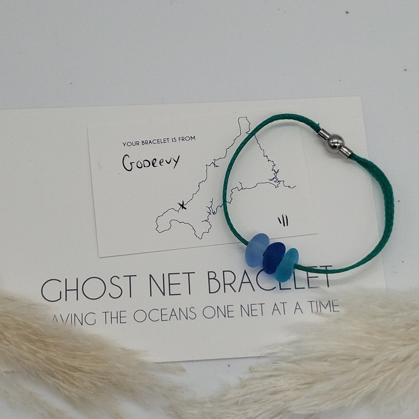 Godrevy 3 Bead Ladies Ghost Net Bracelet - Medium