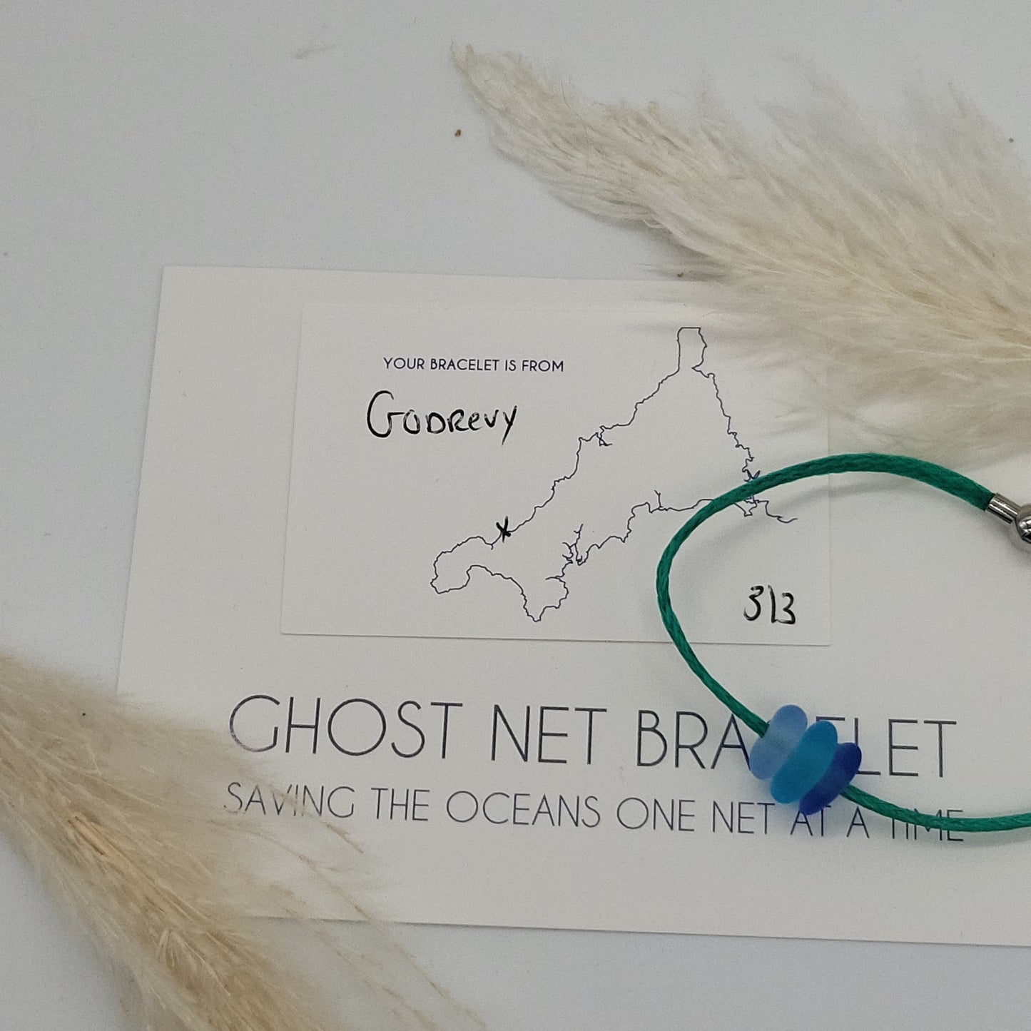 Godrevy 3 Bead Ladies Ghost Net Bracelet - Large