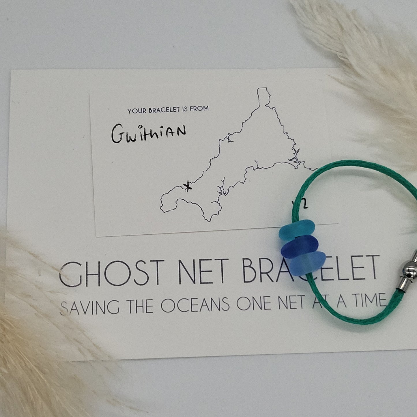 Gwithian 3 Bead Ladies Ghost Net Bracelet - XSmall