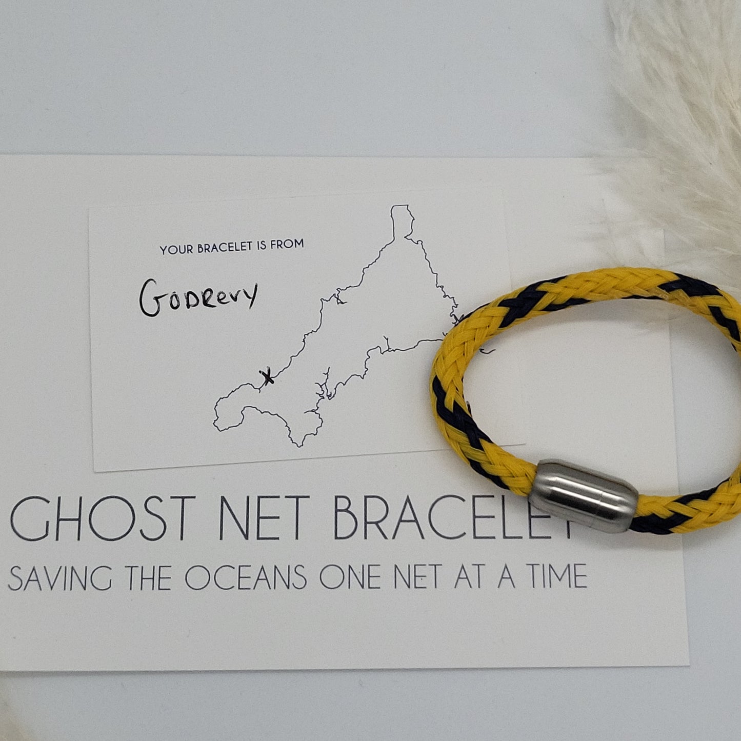 Godrevy Ghost Net Bracelet (Yellow and Blue)- Small