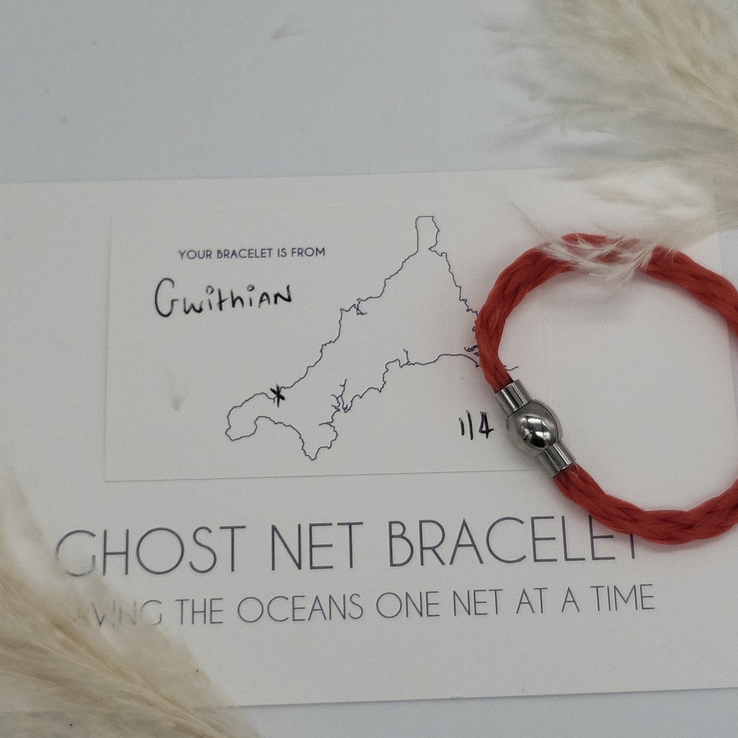 Gwithian Ghost Net Bracelet (Red) - XSmall