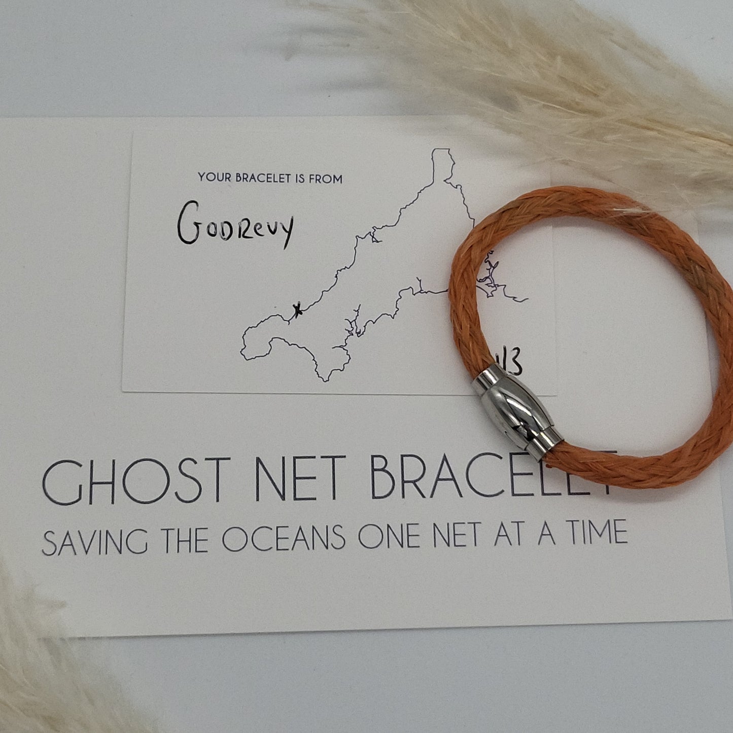 Godrevy Ghost Net Bracelet (Orange)- XSmall