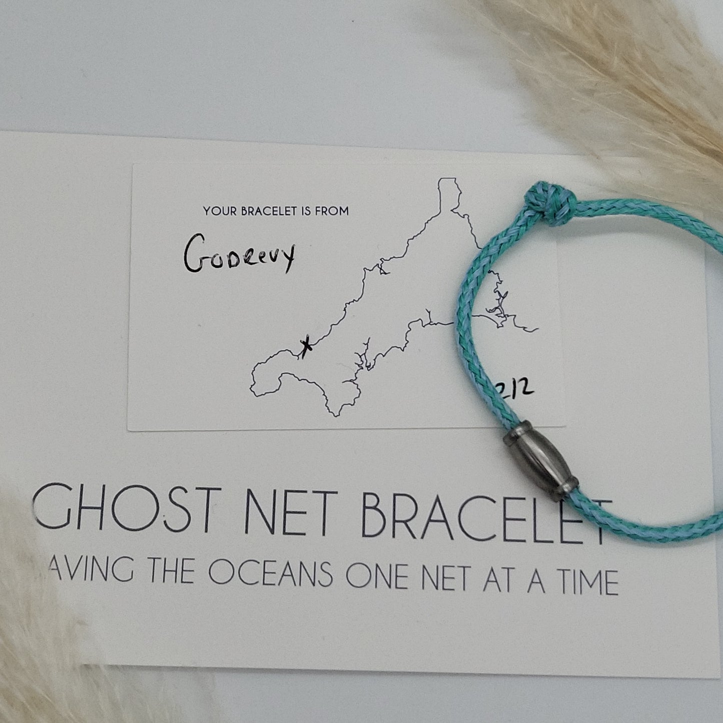 Godrevy Ghost Net Bracelet (light blue)- large