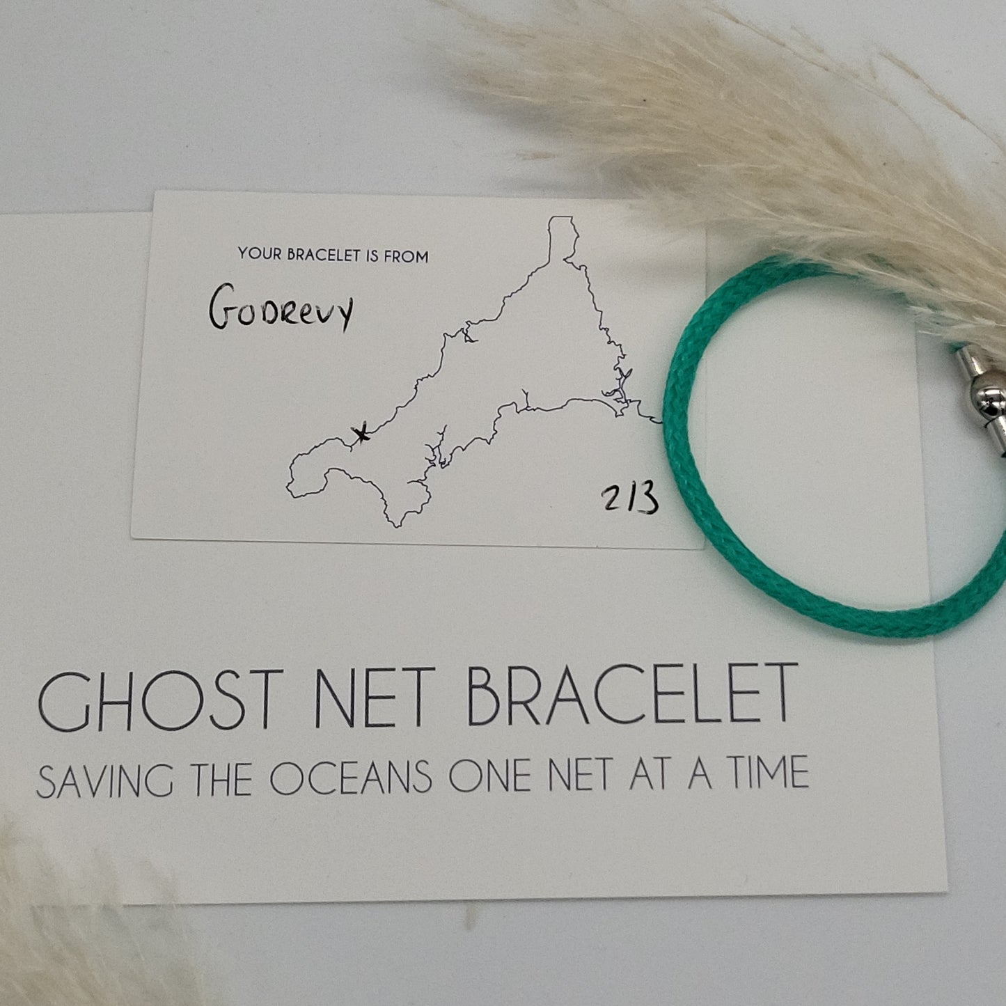 Gwithian Ghost Net Bracelet (Green)- xsmall