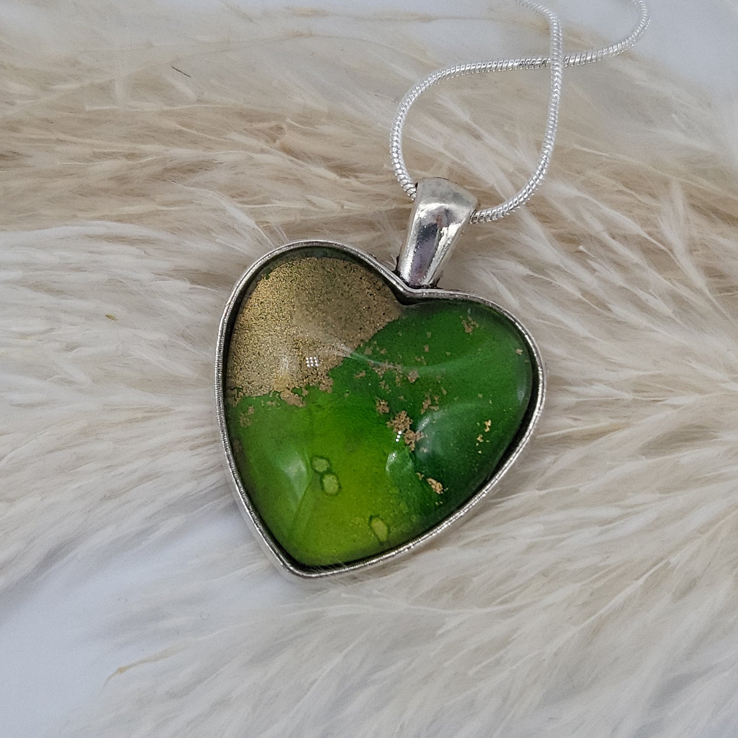 Green & Gold Heart Shaped Necklace