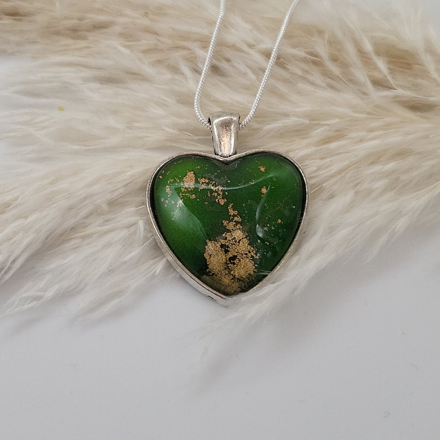 Green & Gold Heart Shaped Necklace