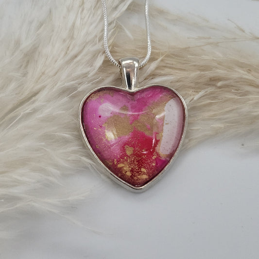 Pink & Gold Heart Shaped Necklace