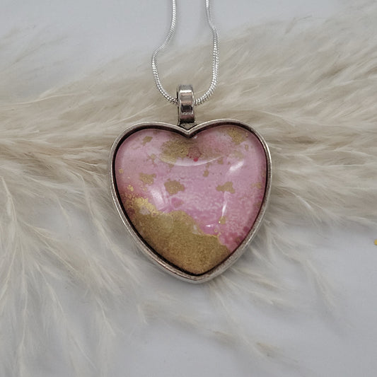 Pink & Gold Heart Shaped Necklace