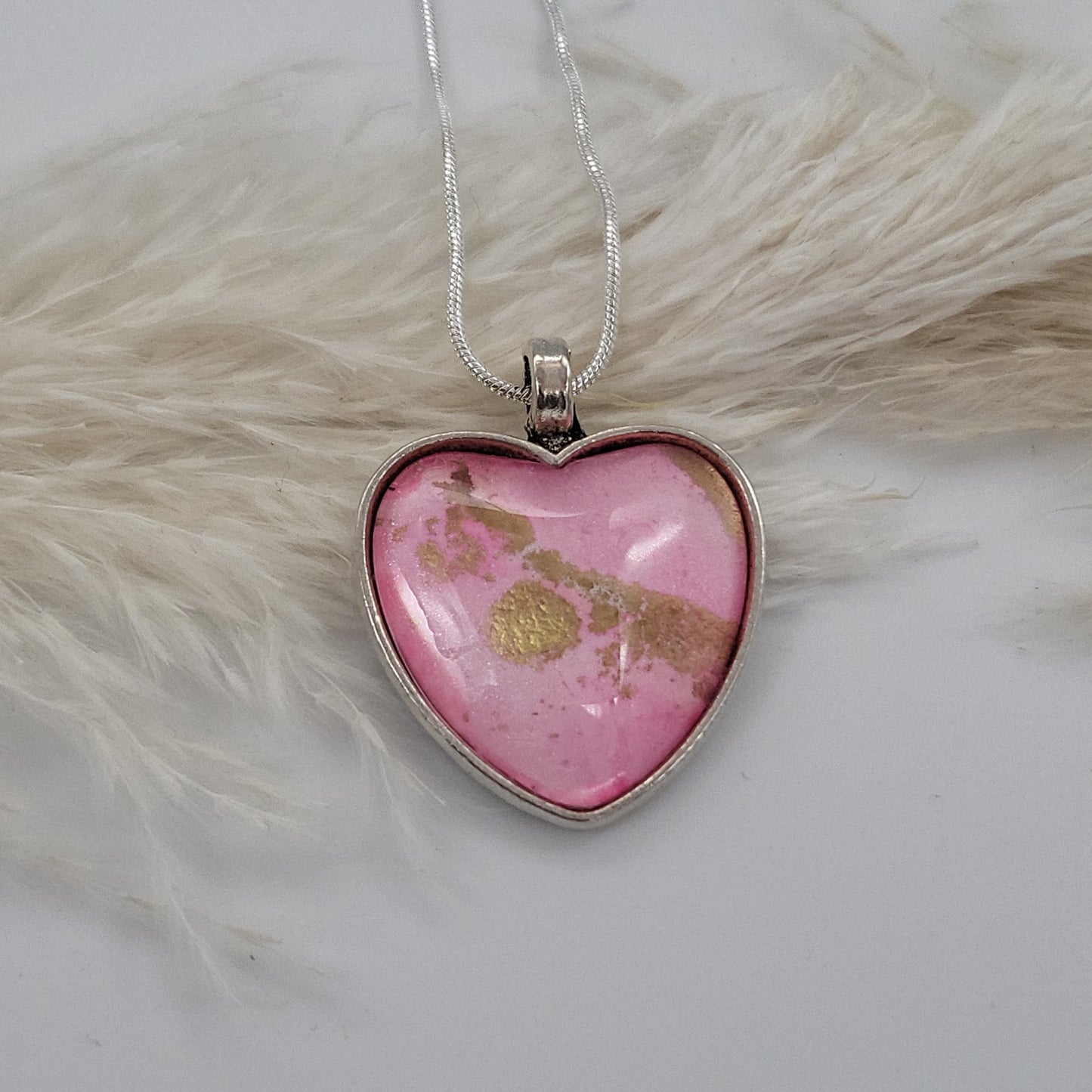 Pink & Gold Heart Shaped Necklace