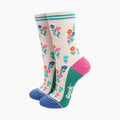 Wildflowers Bamboo Socks in Cream