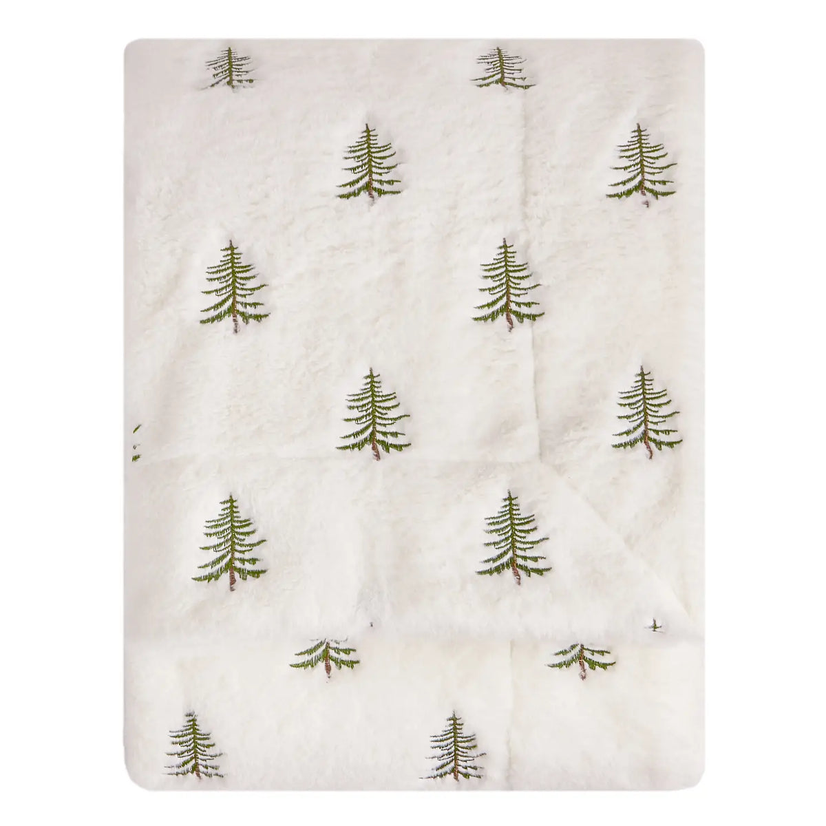 Winter Pines Fleece Throws Ecru