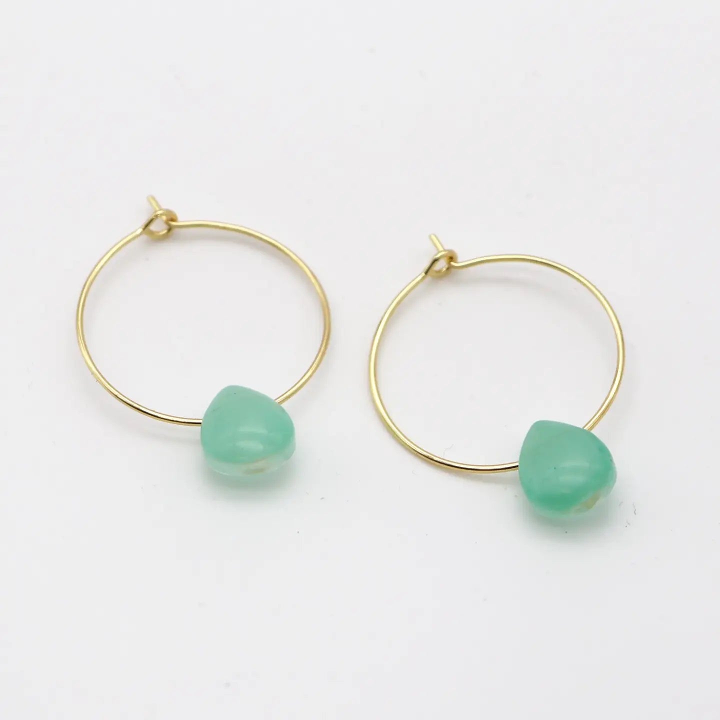 Aqua Drop Hoop Earrings Bundle