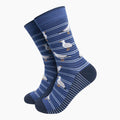 Seagull Stripe Men's Bamboo Socks in Denim Blue