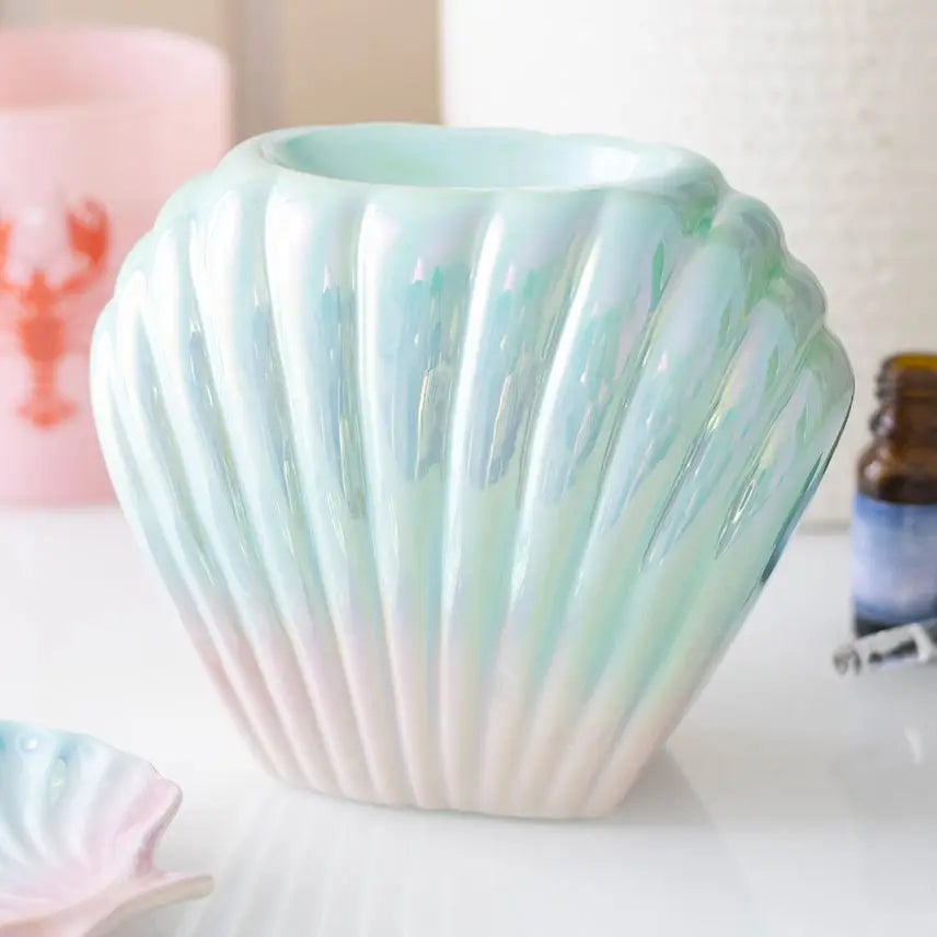 Iridescent Shell Coastal Oil Burner