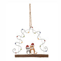 Duo of Cats in Fairy Lights On A Hanging Stick