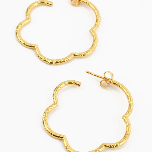 Gold Flower Hoops