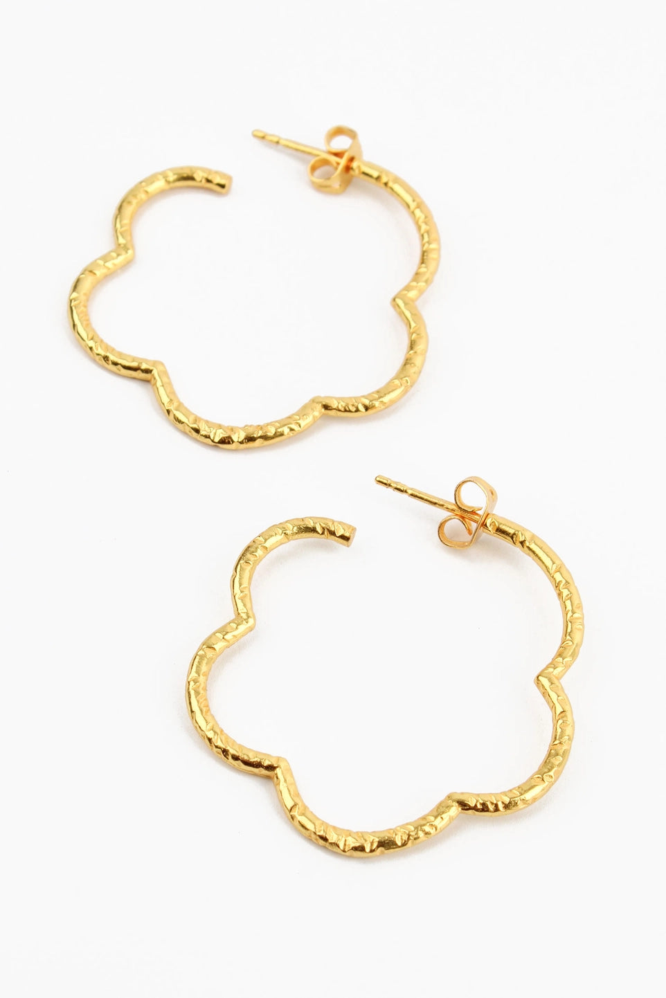 Gold Flower Hoops