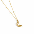Tarnish Resistant Moon and Waves Necklace